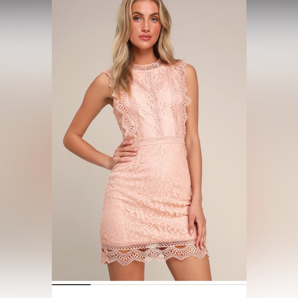 My sweetheart blush lace dress